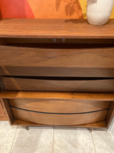Load image into Gallery viewer, Funky walnut MCM dresser
