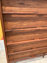 Load image into Gallery viewer, Stunning Peppler walnut MCM tall boy dresser 1960&#39;s
