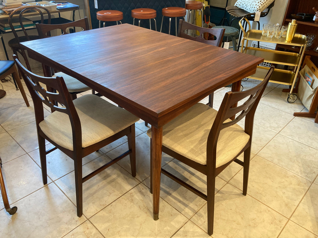 MCM walnut dining table with jackknife/butterfly leaf