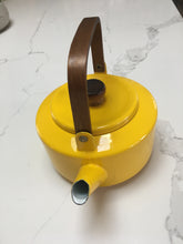 Load image into Gallery viewer, Mid-Century enamel and teak kettle
