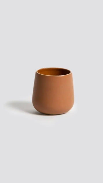 Stoneware coffee and cold drink cup- terracotta