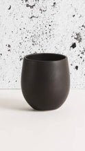 Load image into Gallery viewer, Matte black handmade stoneware coffee/cold drinking cup
