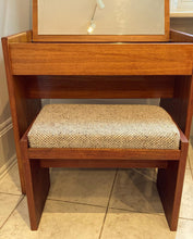 Load image into Gallery viewer, Teak make-up vanity and stool
